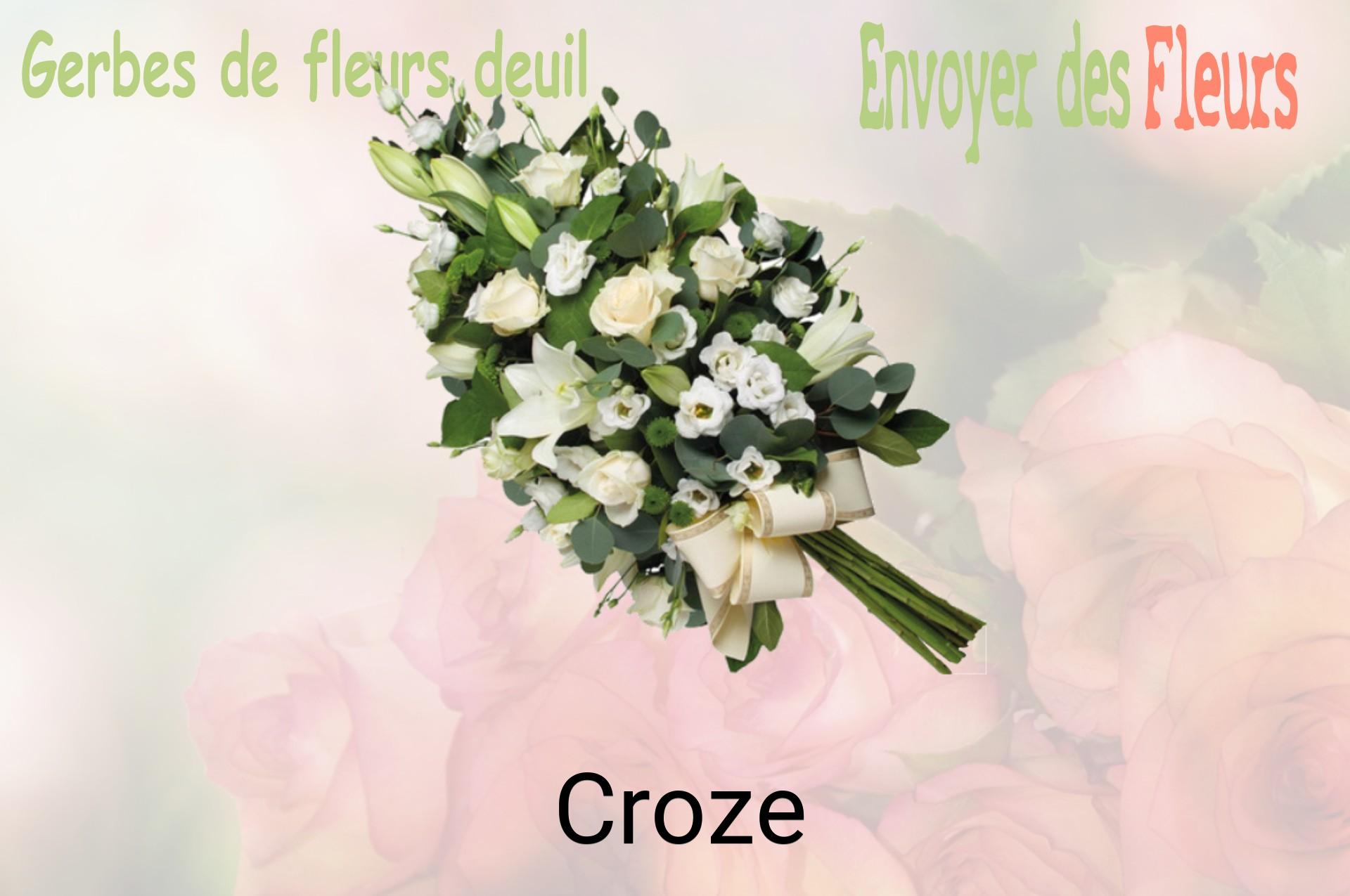 Gerbe de fleurs de deuil livrée à Croze